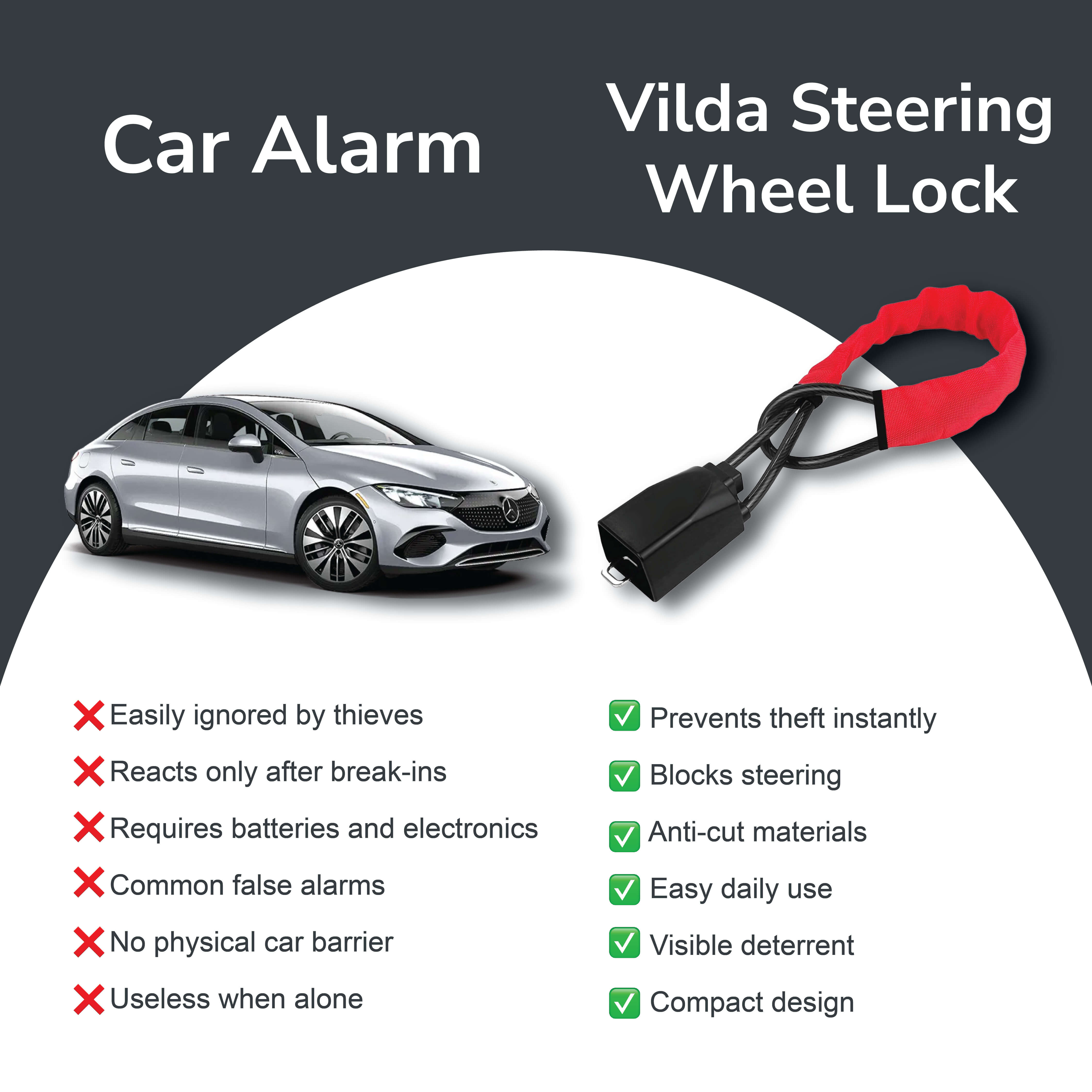 Vilda Car Steering Wheel Lock