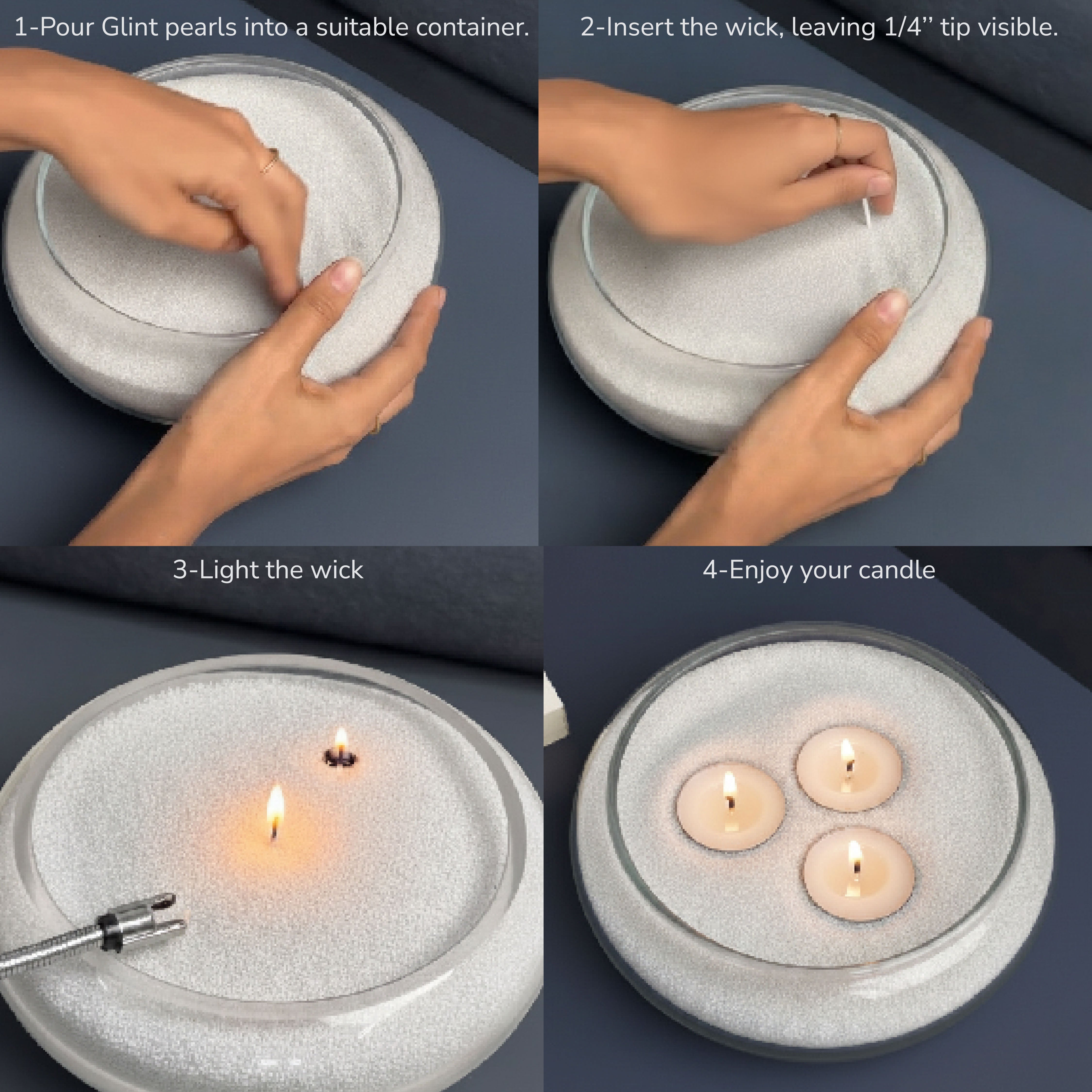 Glint Pearled Candle